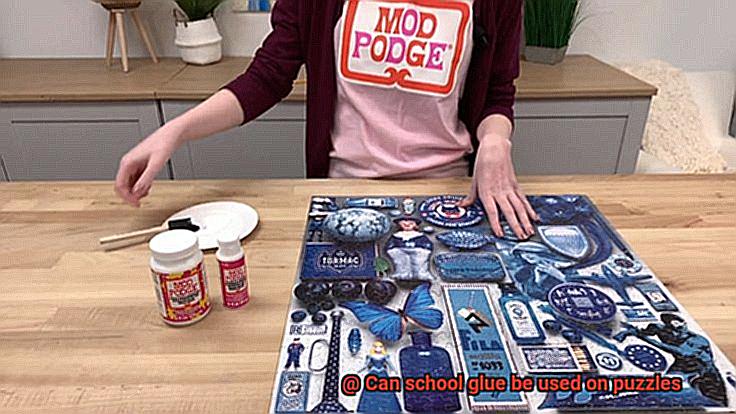 Can school glue be used on puzzles-3
