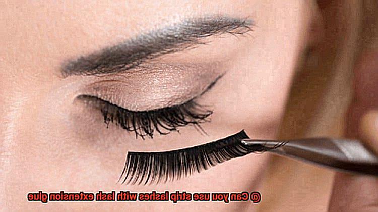 Can you use strip lashes with lash extension glue-5