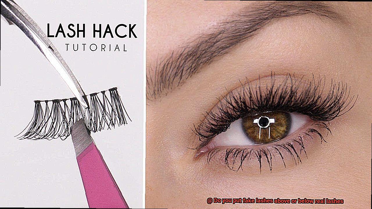 Do you put fake lashes above or below real lashes-6