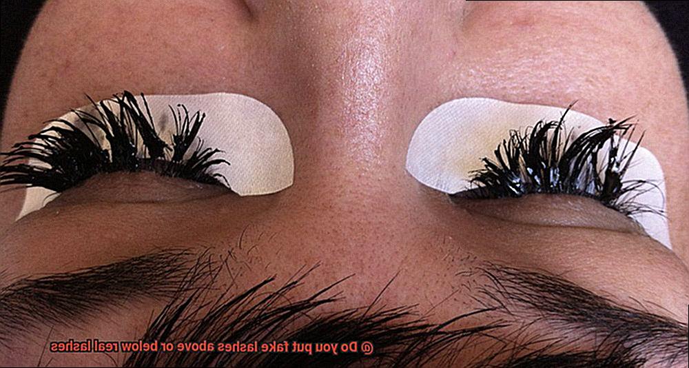 Do you put fake lashes above or below real lashes-2