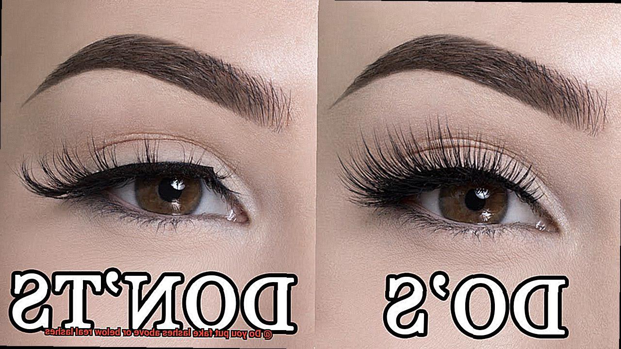 Do you put fake lashes above or below real lashes-7