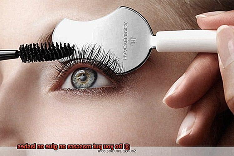 Do you put mascara on glue on lashes-5