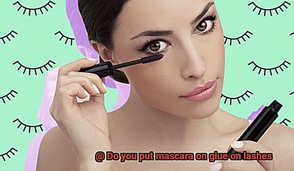 Do you put mascara on glue on lashes-8