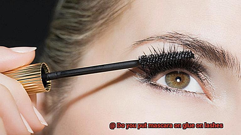 Do you put mascara on glue on lashes-3