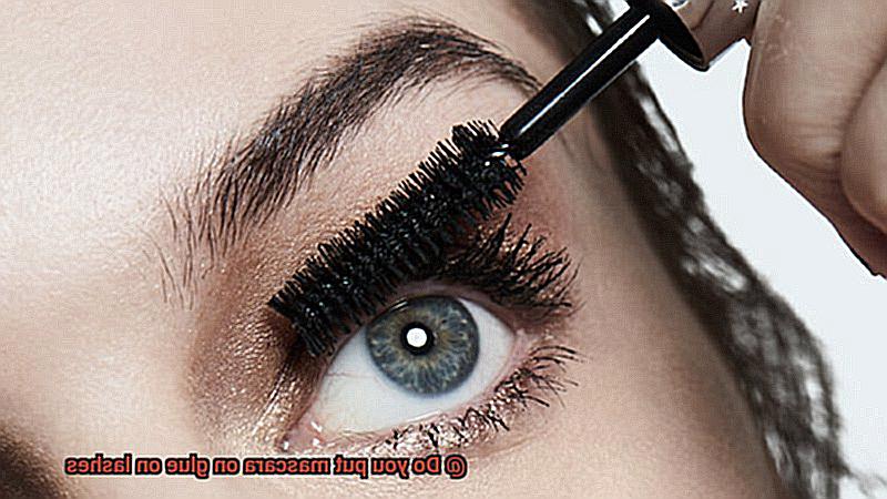 Do you put mascara on glue on lashes-6