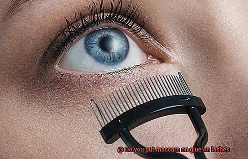 Do you put mascara on glue on lashes-7