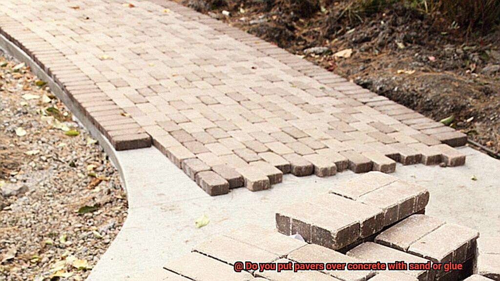 Do you put pavers over concrete with sand or glue-13