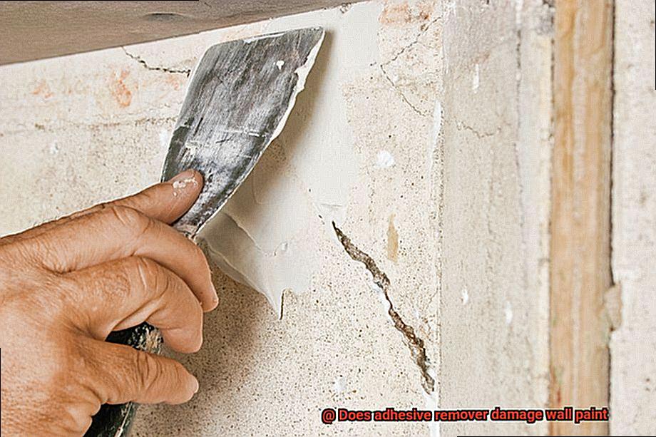 Does adhesive remover damage wall paint-4