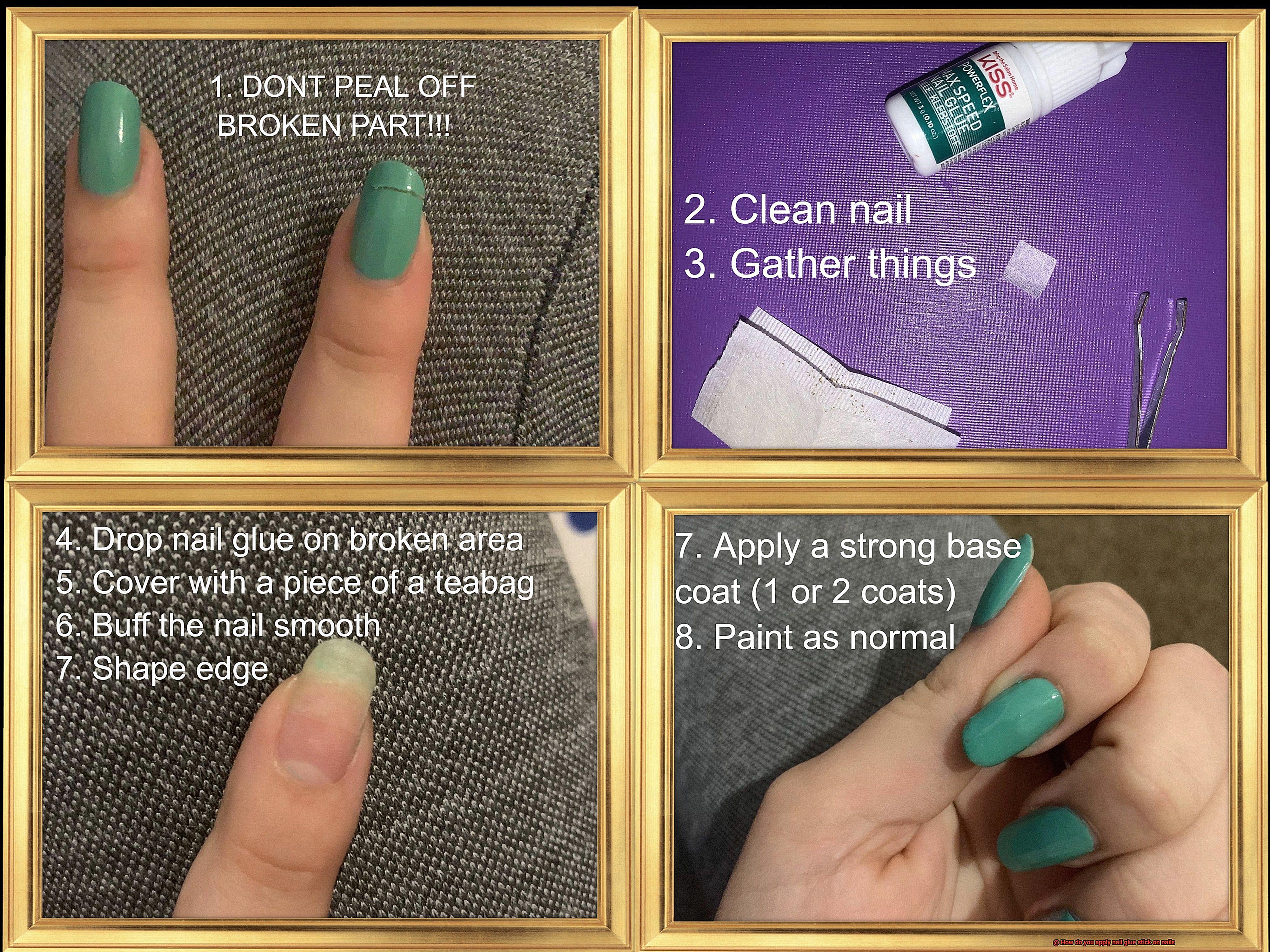 How do you apply nail glue stick on nails-6
