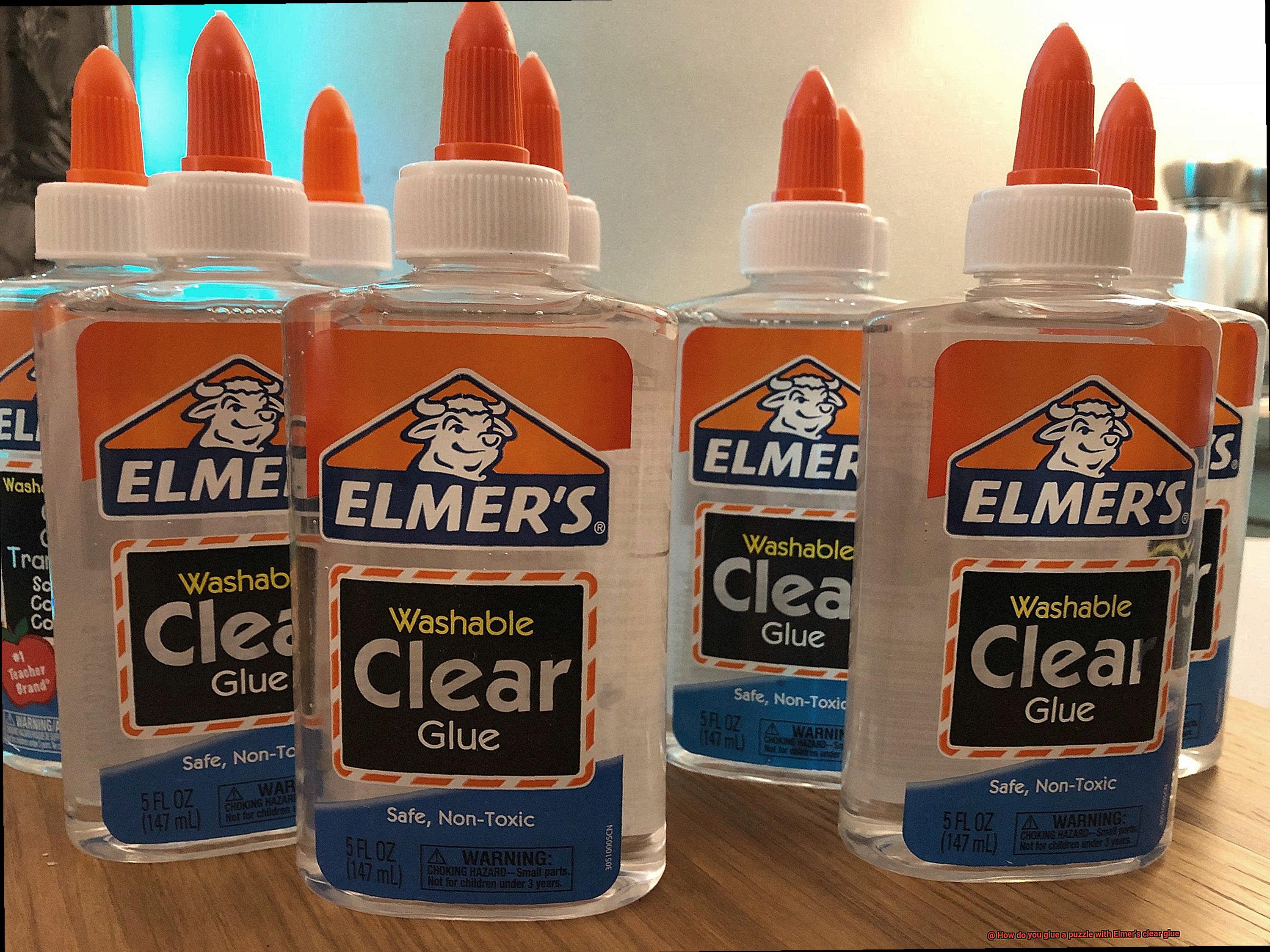 How do you glue a puzzle with Elmer's clear glue-4