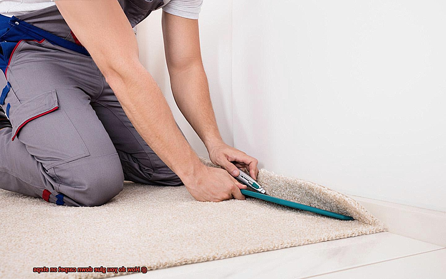 How do you glue down carpet on steps-4
