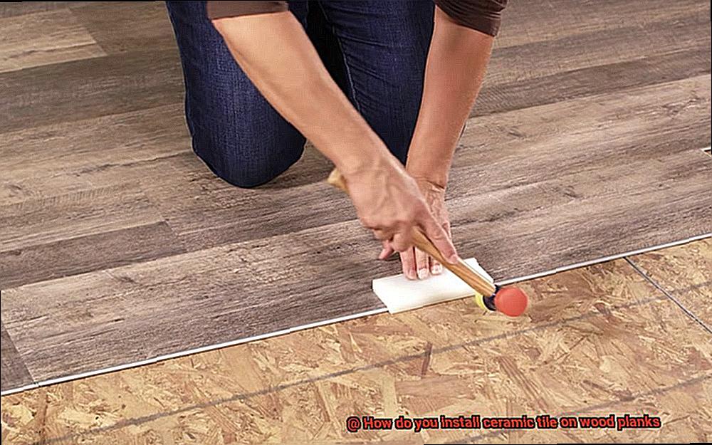 How do you install ceramic tile on wood planks-3