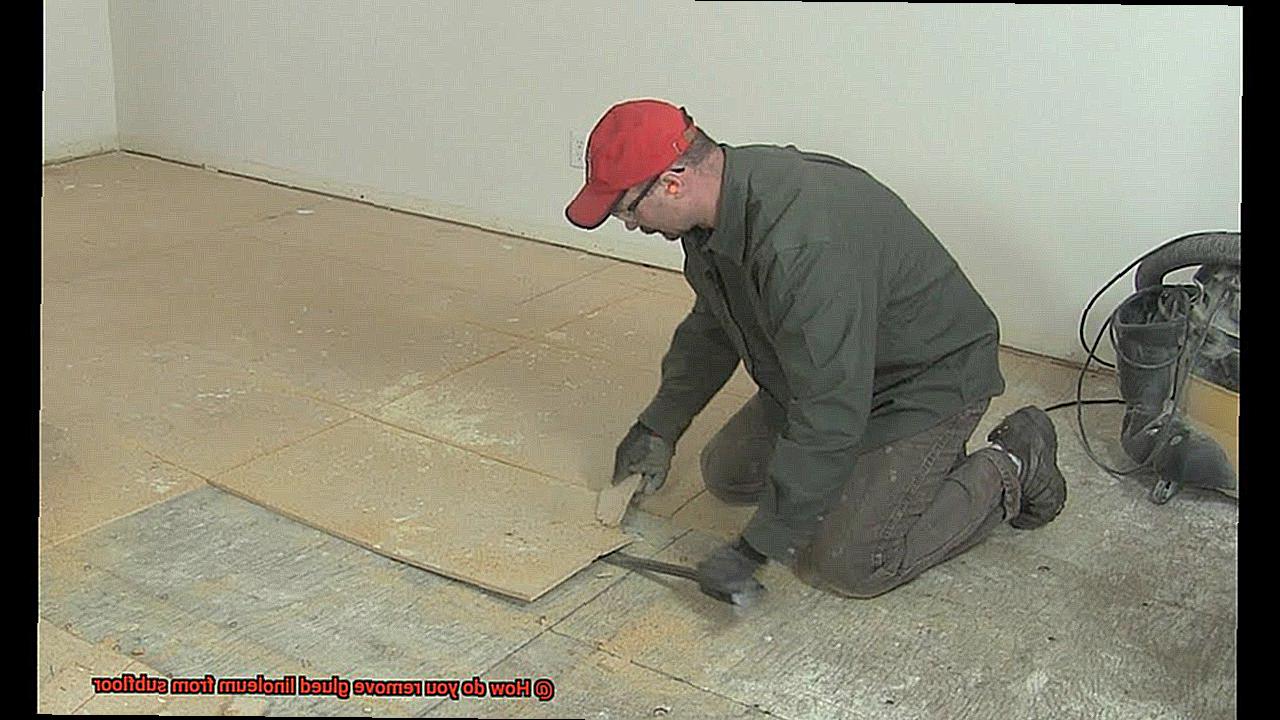 How do you remove glued linoleum from subfloor-5