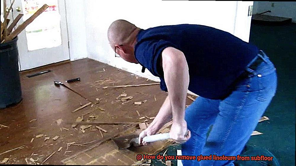 How do you remove glued linoleum from subfloor-3