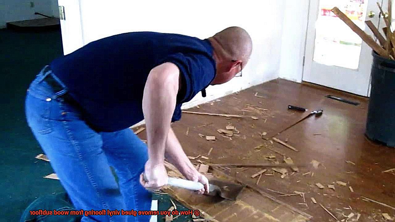 How do you remove glued vinyl flooring from wood subfloor-6