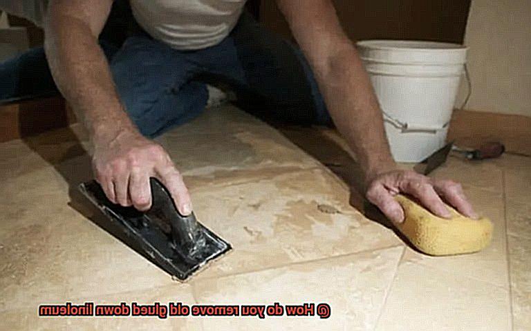 How do you remove old glued down linoleum-6