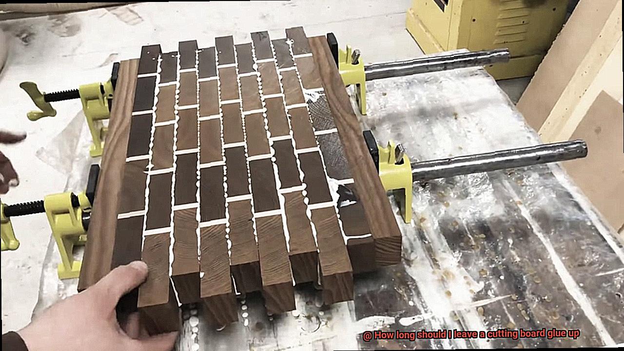 How long should I leave a cutting board glue up-3